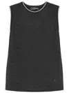 Lorena Antoniazzi Charcoal Grey Contrast-trim Tank Top In Burgundy