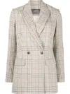 Lorena Antoniazzi Check-pattern Patch Blazer In Nude