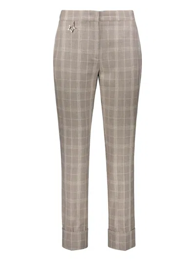 LORENA ANTONIAZZI CHECK-PRINT TROUSERS