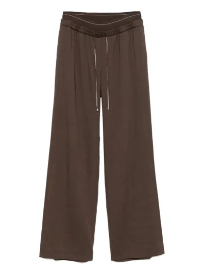 Lorena Antoniazzi Chocolate Brown Drawstring Trousers