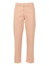 Lorena Antoniazzi Straight-leg Denim Pants With Mid-rise Waist In Pink
