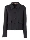 Lorena Antoniazzi Structured Cropped Coat With Classic Collar In Multi