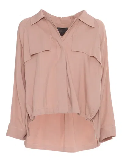Lorena Antoniazzi Collared Drawstring Coat In Pink