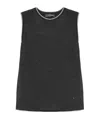 Lorena Antoniazzi Charcoal Grey Contrast-trim Tank Top In Burgundy