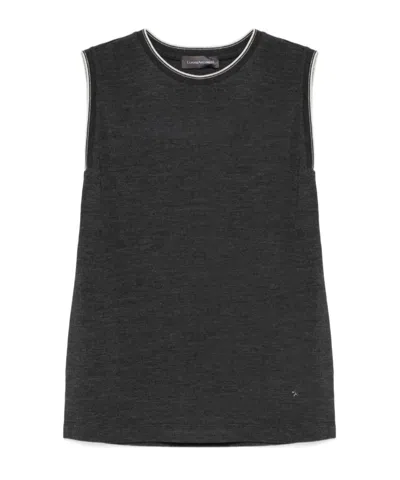 LORENA ANTONIAZZI CONTRAST-TRIM TANK TOP
