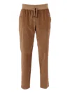 Lorena Antoniazzi Corduroy-texture Trousers In Brown