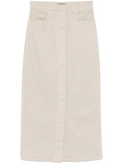 Lorena Antoniazzi Denim Midi Skirt In White