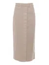 Lorena Antoniazzi Denim Skirt In Beige