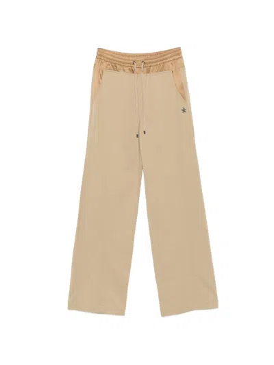 Lorena Antoniazzi Drawstring Star-patch Trousers In Neutral