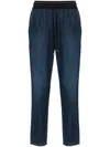 Lorena Antoniazzi Drawstring Tapered Jeans In 蓝色