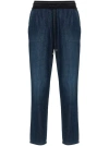 Lorena Antoniazzi Drawstring Tapered Jeans In Black