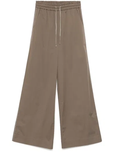 Lorena Antoniazzi Drawstring Trousers In Brown