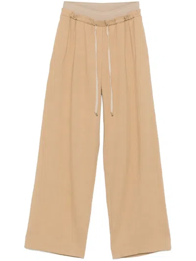 Lorena Antoniazzi Drawstring Trousers In Camel