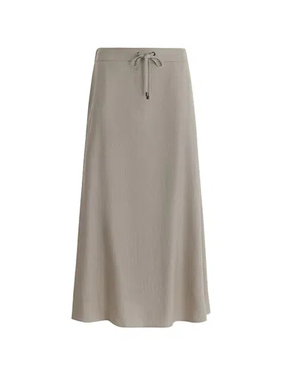 Lorena Antoniazzi Drawstring-fastening Midi Skirt In Neutral