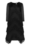 Lorena Antoniazzi Dress With Fringes In Black