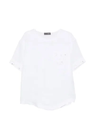 Lorena Antoniazzi Embellished Pocket T-shirt In White
