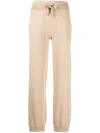 Lorena Antoniazzi Fine-knit Drawstring-waist Trousers In Brown