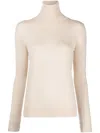 Lorena Antoniazzi Fitted Cashmere Turtleneck Sweater In Neutral