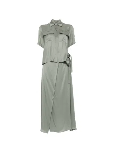 Lorena Antoniazzi Flap-pocket Wrap Dress In Green