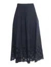 Lorena Antoniazzi Flared Denim Maxi Skirt