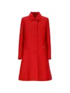 Lorena Antoniazzi Flared Single-breasted Coat In Red