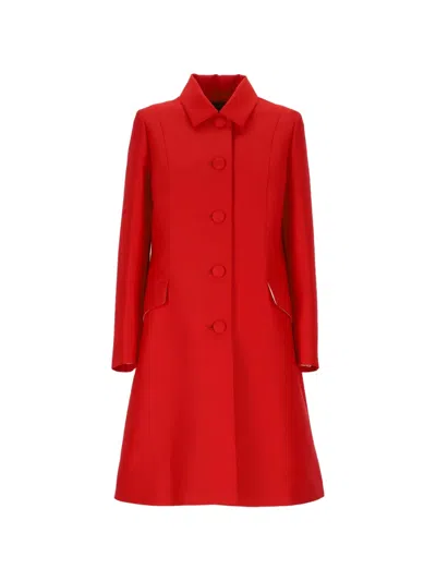 Lorena Antoniazzi Flared Single-breasted Coat In Red
