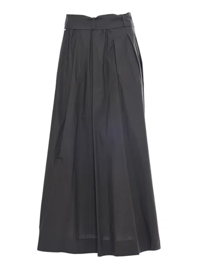 Lorena Antoniazzi Flowing Black Pleated Skirt