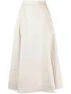 Lorena Antoniazzi Flowing Midi Skirt With Fitted Waist In Gray