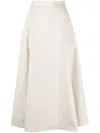 Lorena Antoniazzi Flowing Midi Skirt With Fitted Waist In White