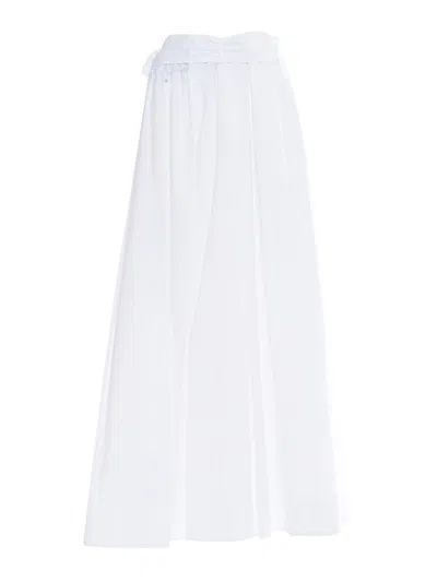 LORENA ANTONIAZZI FLOWING WHITE MAXI SKIRT