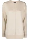 Lorena Antoniazzi Front Seam Beige Knitwear Sweater In Neutral