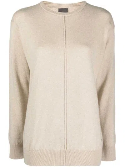 Lorena Antoniazzi Front Seam Beige Knitwear Sweater In Neutral
