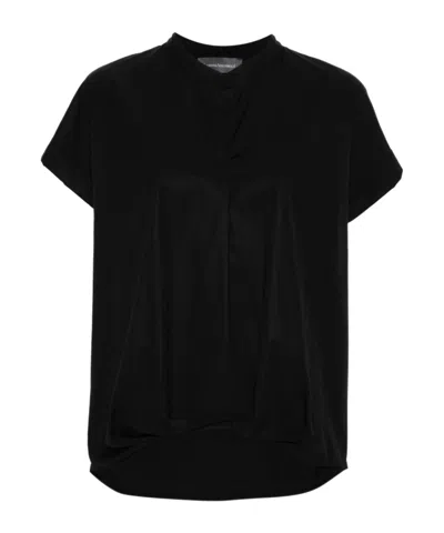 LORENA ANTONIAZZI LORENA ANTONIAZZI GATHERED DETAILED SHORT-SLEEVED POPLIN BLOUSE