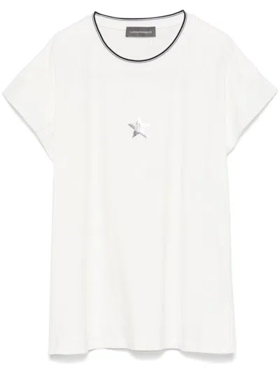 Lorena Antoniazzi Glitter-star T-shirt In White