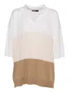 Lorena Antoniazzi Gradient Neutral Knit Polo In White