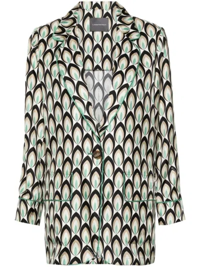 LORENA ANTONIAZZI GRAPHIC-PRINT SILK BLAZER