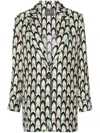 Lorena Antoniazzi Graphic-print Silk Blazer In Green