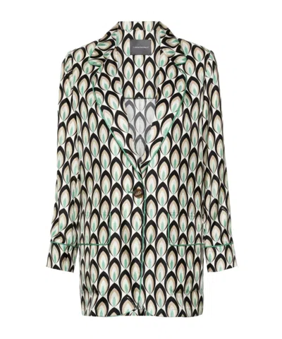 LORENA ANTONIAZZI GRAPHIC-PRINT SILK BLAZER
