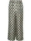 Lorena Antoniazzi Graphic-print Silk Trousers