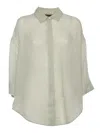 Lorena Antoniazzi Camp-collar Linen-blend Shirt In Green