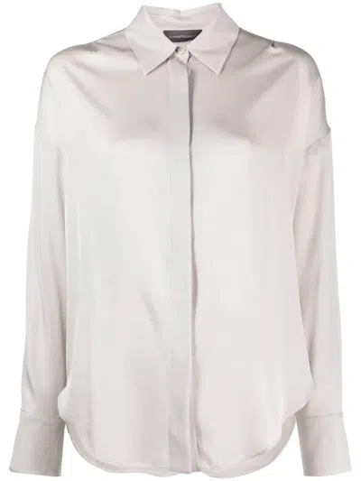 Lorena Antoniazzi Grey Luna Flowing Long-sleeve Shirt In White