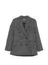 Lorena Antoniazzi Herringbone Double-breasted Jacket In Gray