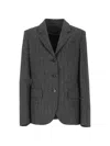 Lorena Antoniazzi Herringbone-pattern Wool-blend Blazer In Multi
