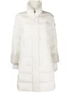 Lorena Antoniazzi Quilted Long Puffer Coat With High Collar In White