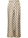 Lorena Antoniazzi High-waist Palazzo Silk Trousers In White