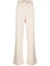 Lorena Antoniazzi High-waisted Drawstring Knitted Trousers In Neutrals