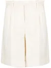 Lorena Antoniazzi Tailored Beige Shorts With Pleated Front In Neutrals