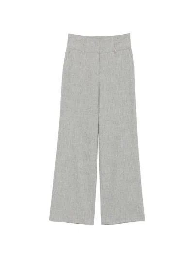 Lorena Antoniazzi High-waisted Wide-leg Trousers In Gray