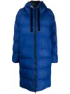 Lorena Antoniazzi Hooded Zip-up Padded Coat In Blue