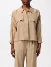 Lorena Antoniazzi Lightweight Shirt Jacket In Camel